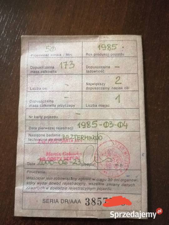 Komar kolekcjonerski pozostałości Szamotuły