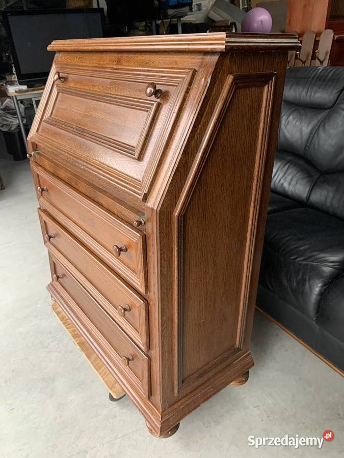 Ładne dębowe biurko sekretarzyk meble Sławoszewek sprzedam