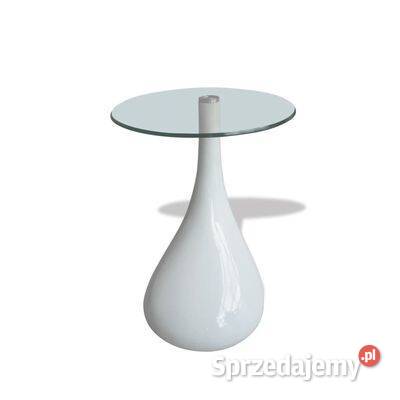 vidaXL Biały stolik kawowy z okrągłym szklanym Warszawa