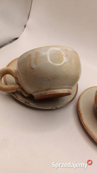 Filiżanka ze spodkiem dwa razy rustykalny styl