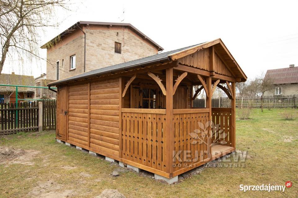 Wiata na drewno z domkiem narzędziowym domek z Piła Pierwsza