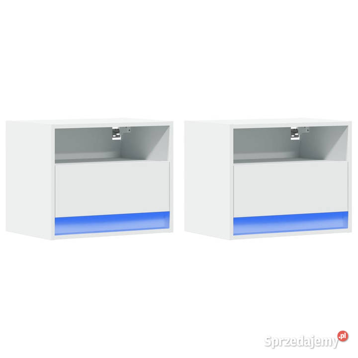 Wiszące szafki nocne z LED 2 białe WM852062 Warszawa