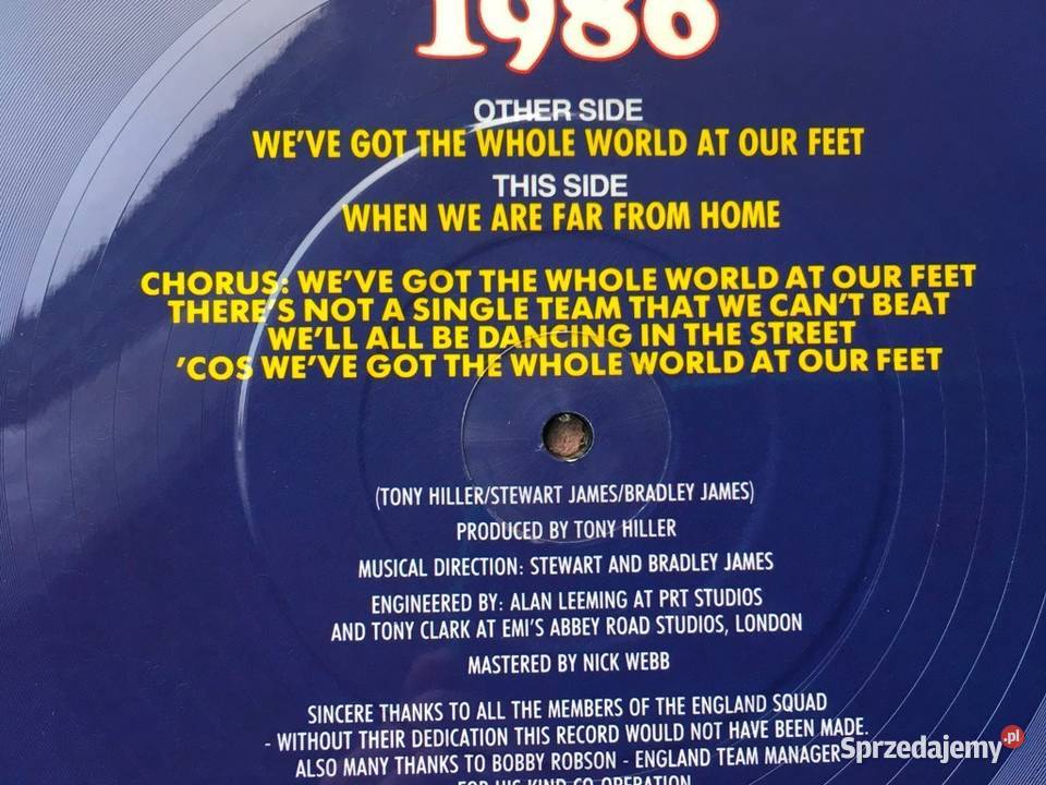 England World Cub Squad 1986 12 Maxi