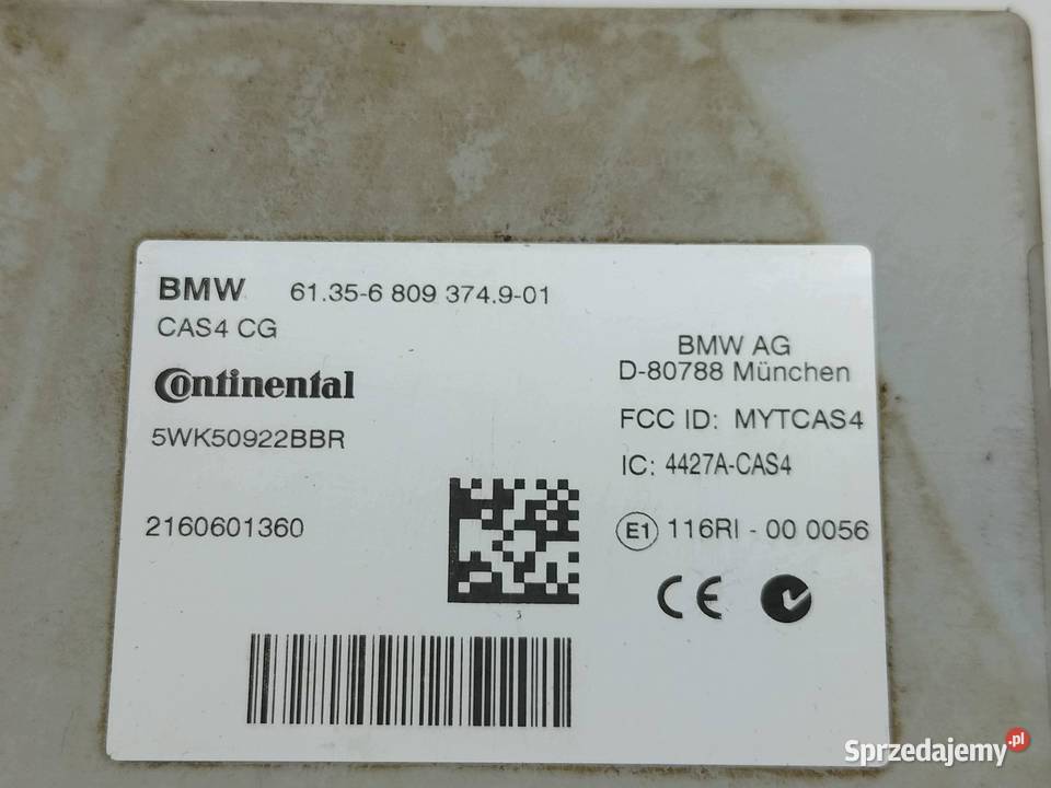 MODUŁ 6809374 CAS4 CG Bmw Seria 5 VI 2010 osobowe