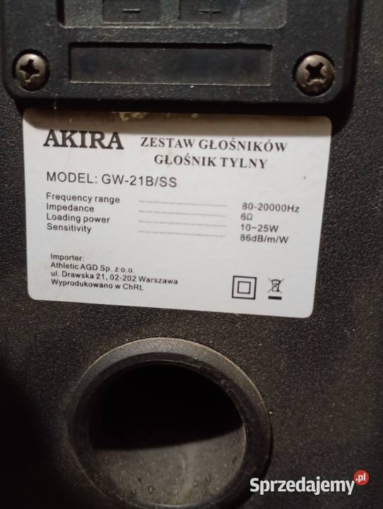 zzestaw kolumn głośnikowych AKIRA do kina Gdańsk sprzedam