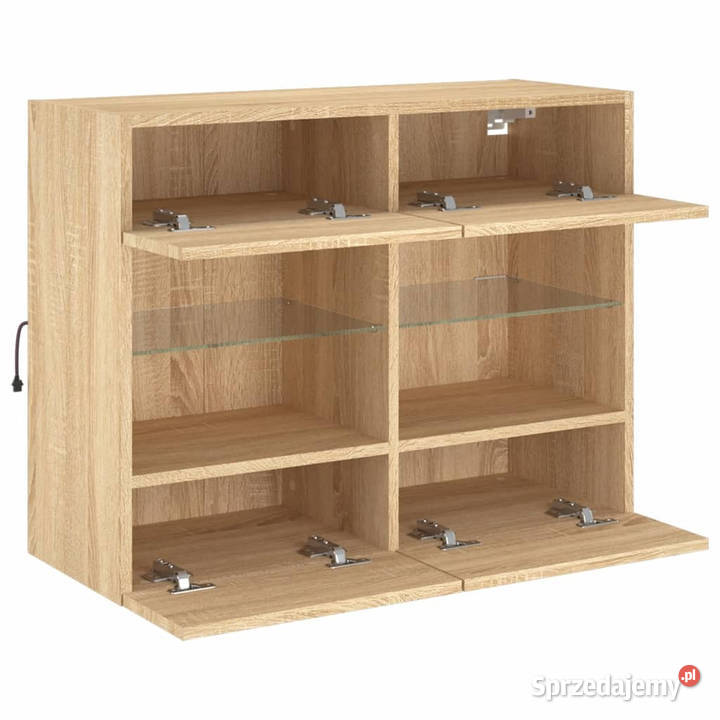 Ścienna szafka TV z LED dąb sonoma 785x30x605 Warszawa