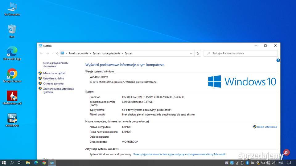 LAPTOP DELL LATITUDE E6230 i73rd 256SSD WIN10 Komputery i Akcesoria Mrągowo