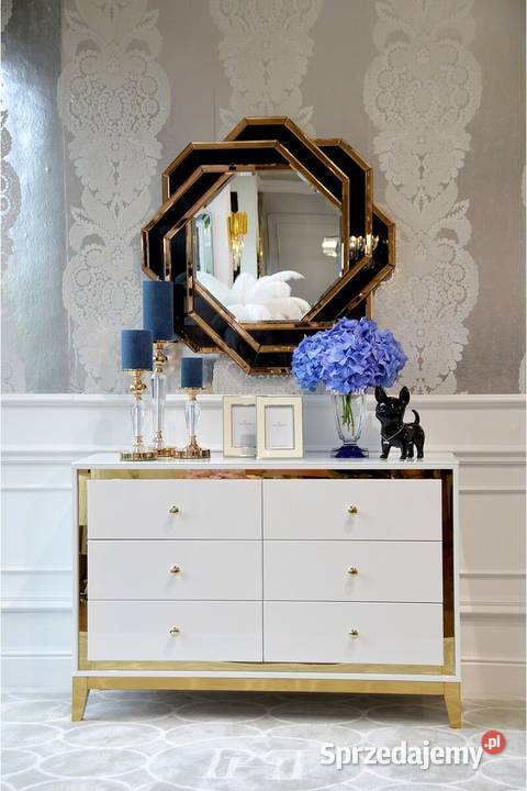 Komoda glamour biała złota nowoczesna na mazowieckie Warszawa