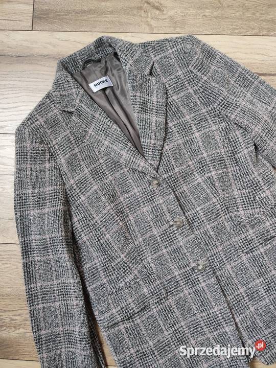 Wełniana Marynarka Żakiet Vintage y2k Hucke Wool Marynarki i żakiety Jasło