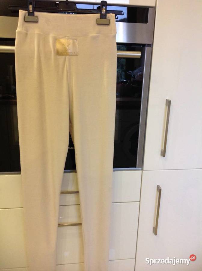 Leginsy Welurowe Damskie SM Beżowe NOWE Nowa Sól