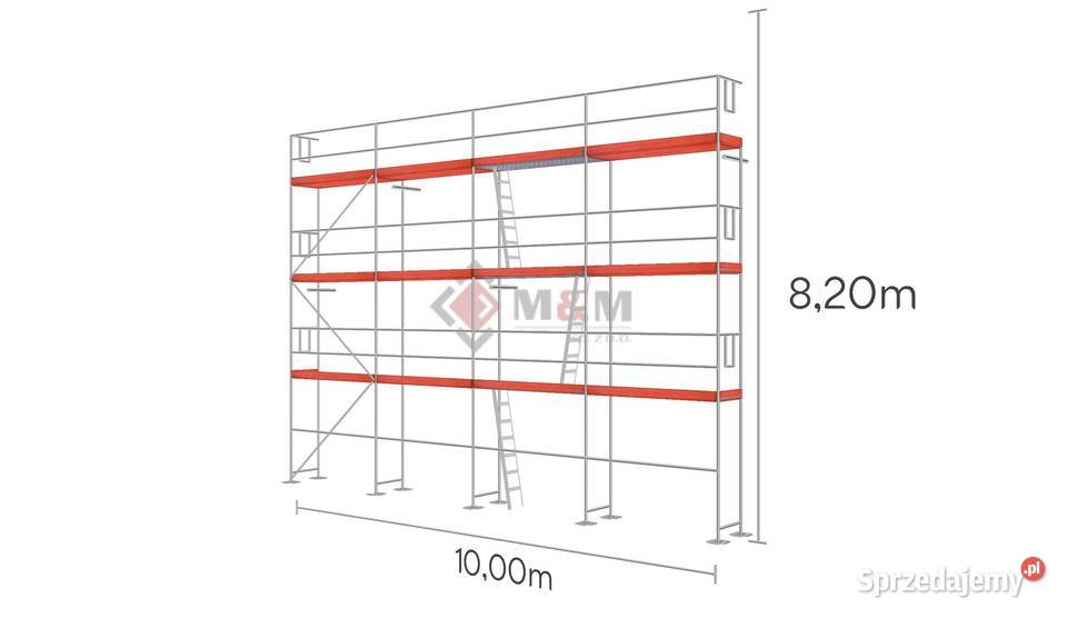 Rusztowanie elewacyjne 82 m2 używane 10x82 m Stare Siołkowice