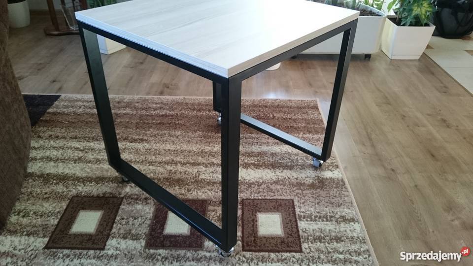 Stolik kawowy ława metal drewno 55x55 na Przystajń