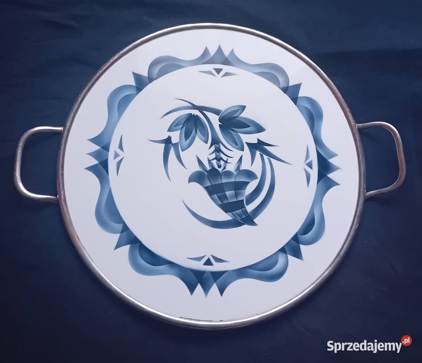 Fajansowa petera art deco w metalowym okuciu wielkopolskie Koźminek sprzedam