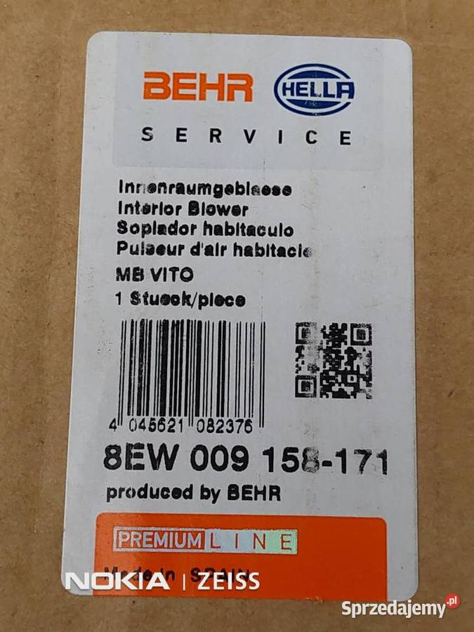 VITO Wentylator wnętrza dmuchawa BEHR HELLA Solarnia