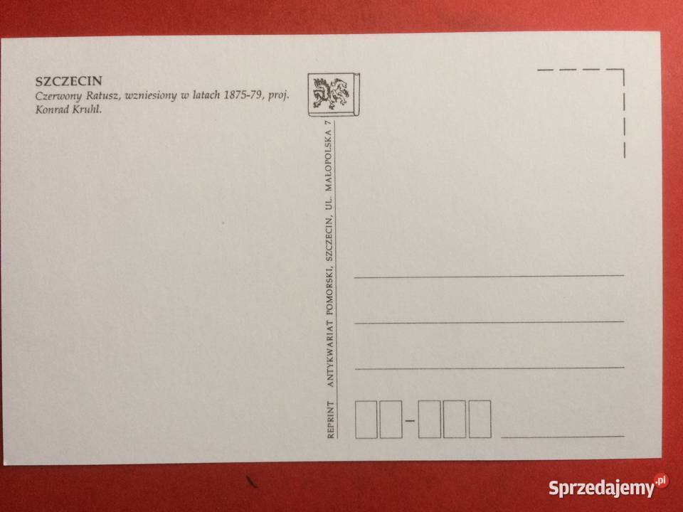 822 Reprint Czerwony Ratusz Stettin Szczecin