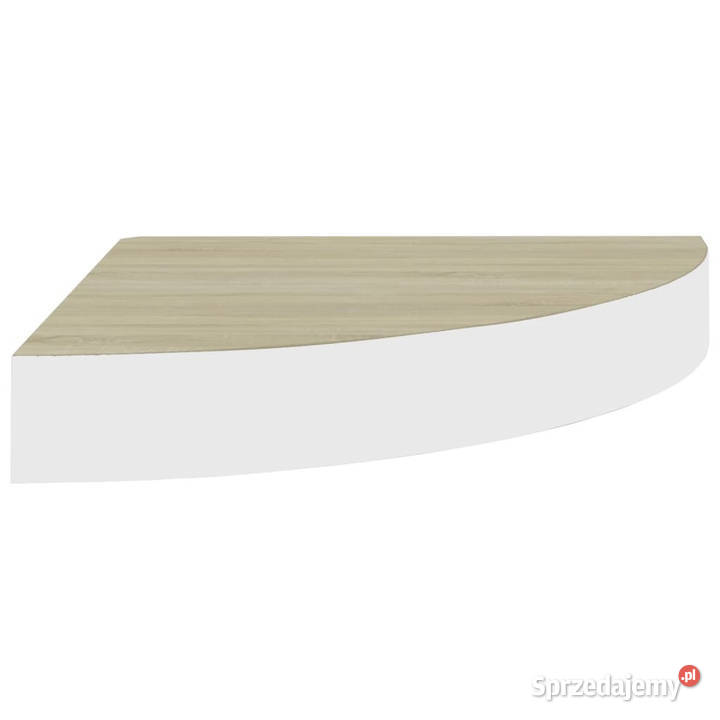 Narożna półka ścienna dąb i biel 25x25x38 MDF mazowieckie Warszawa sprzedam