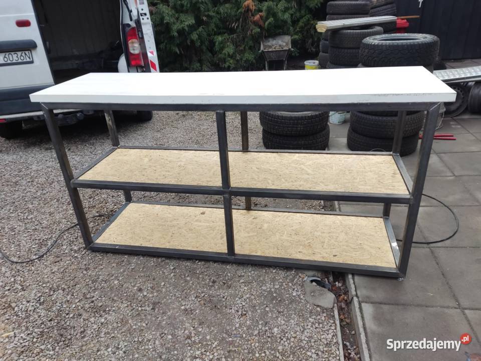 Mocny stół do garażuwarsztatu Metalowa rama HIT Stoły warsztatowe Miedziana Góra