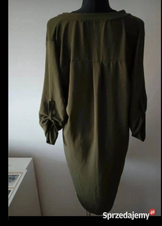 Sukienka khaki długa oversize asemetryczna Krosno sprzedam