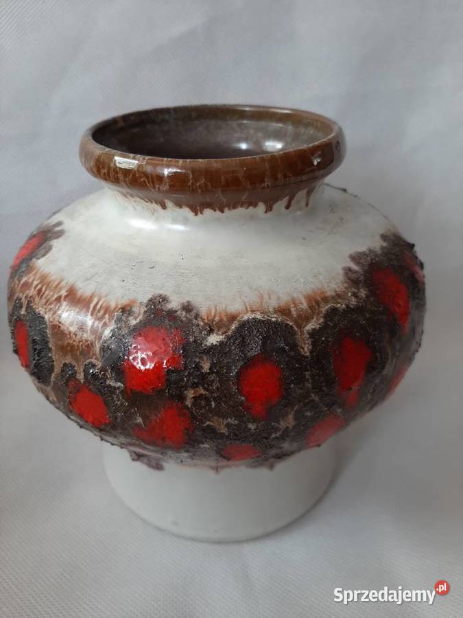 Duży kolekcjonerski wazon niemiecki lava Porcelana i szkło kujawsko-pomorskie Inowrocław