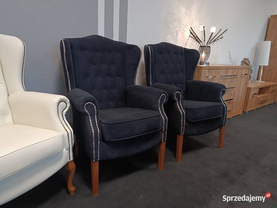 Nowy Fotel PREZESA Uszak Tkanina Zmywalna Olesno