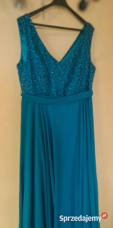 Szybka Wyprzedaż turkusowa wieczorowa sukienka Sosnowiec