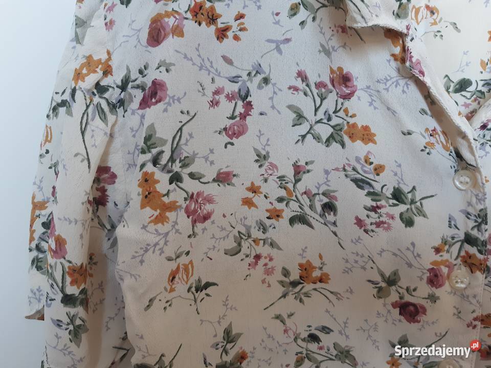 Vintage PRL Krótka bluzka w kwiatki mazowieckie Warszawa