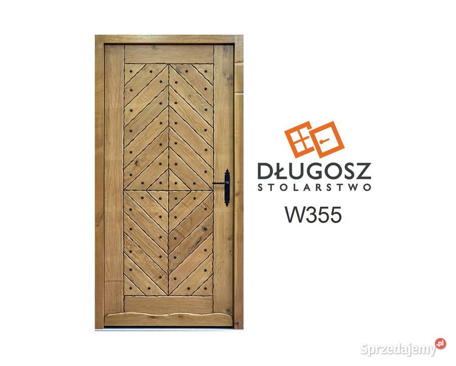 Drzwi DŁUGOSZ drewniane zewnętrzne wiejskie Łódź