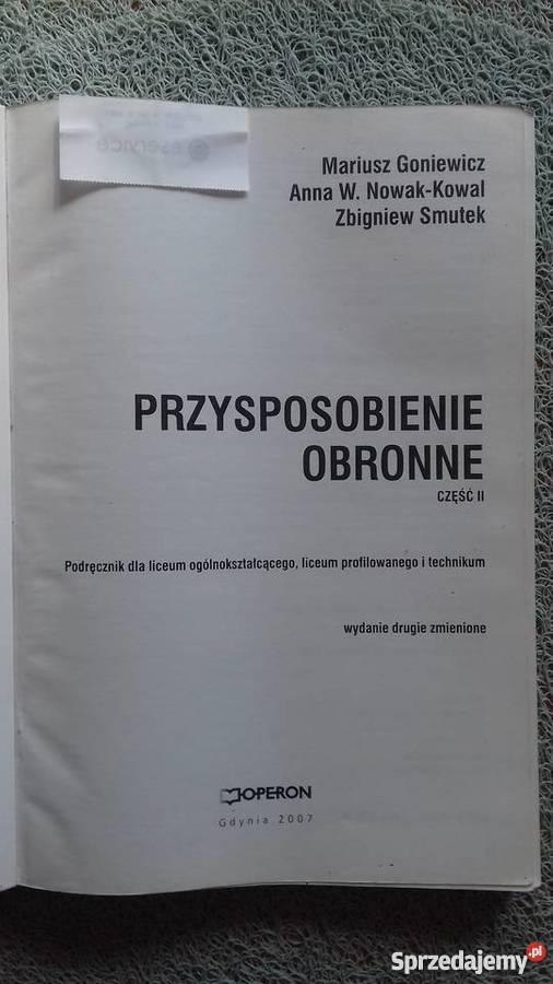 Przysposobienie obronne podręcznik część 1 i 2 mazowieckie Małkinia Górna