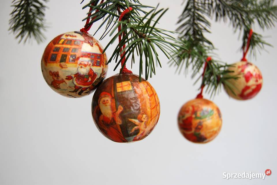 Bombka bombki decoupage vintage Mikołaj 4 Lublin