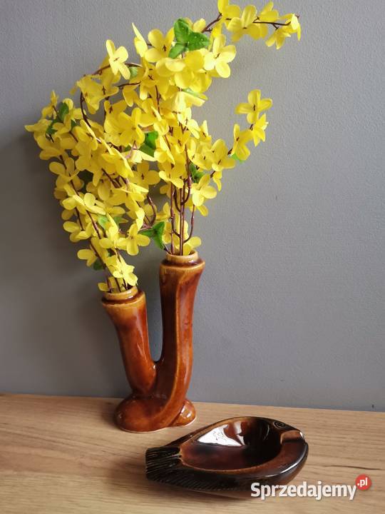 Stary wazon świecznik ceramika design PRL 1960 śląskie Katowice