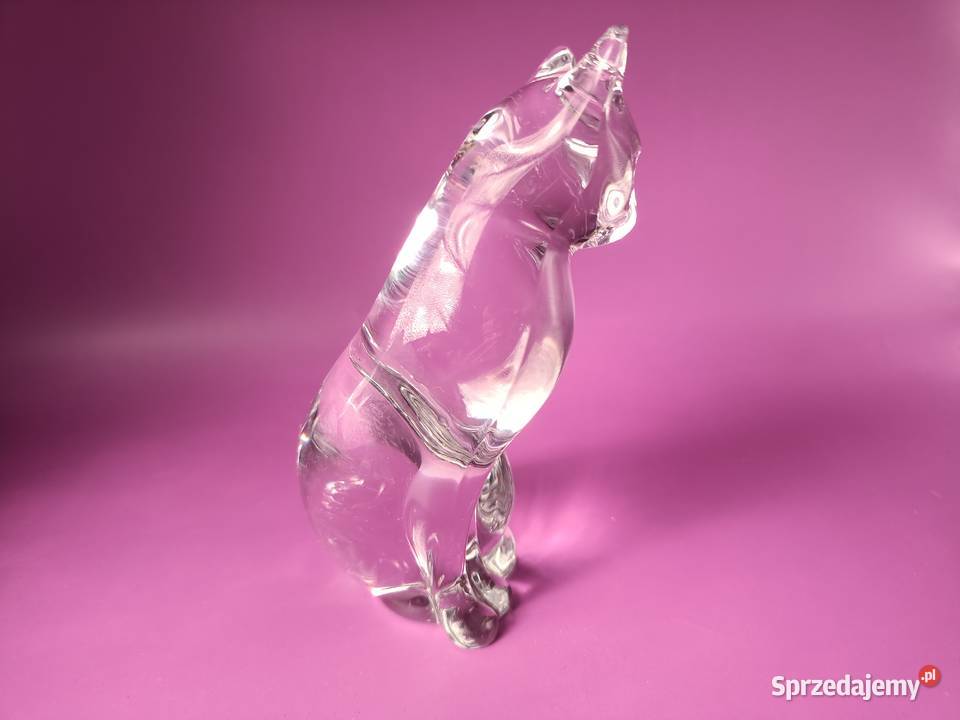 Kot Lenox tafla przezroczystego szkła figurka Zamość