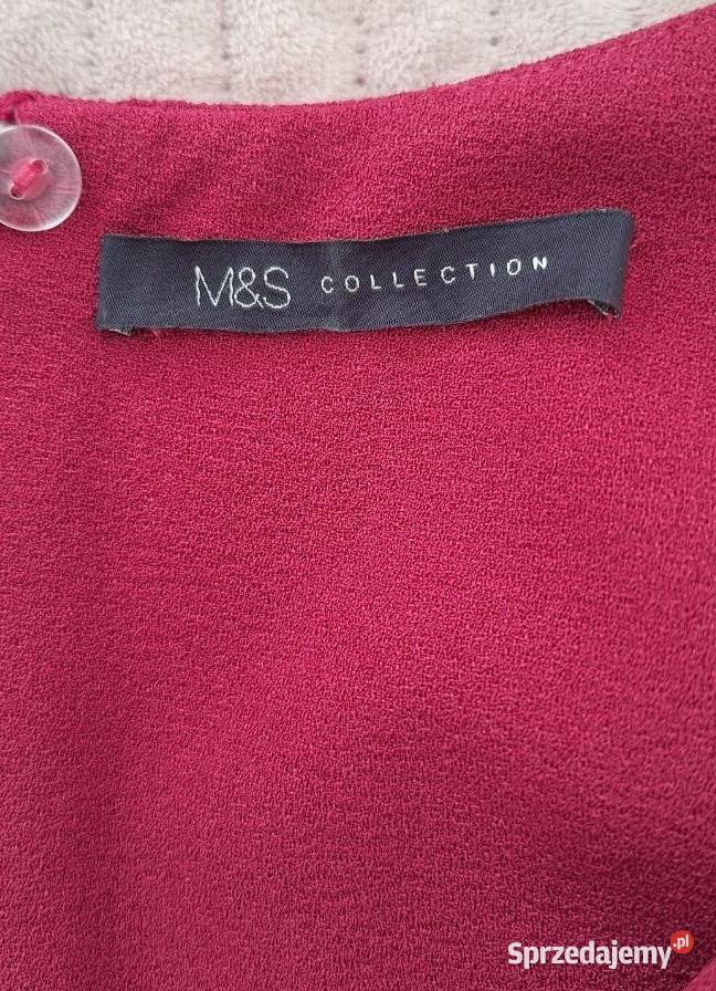 MS Collection malinowa sukienka z dekoltem V Spódnice i sukienki