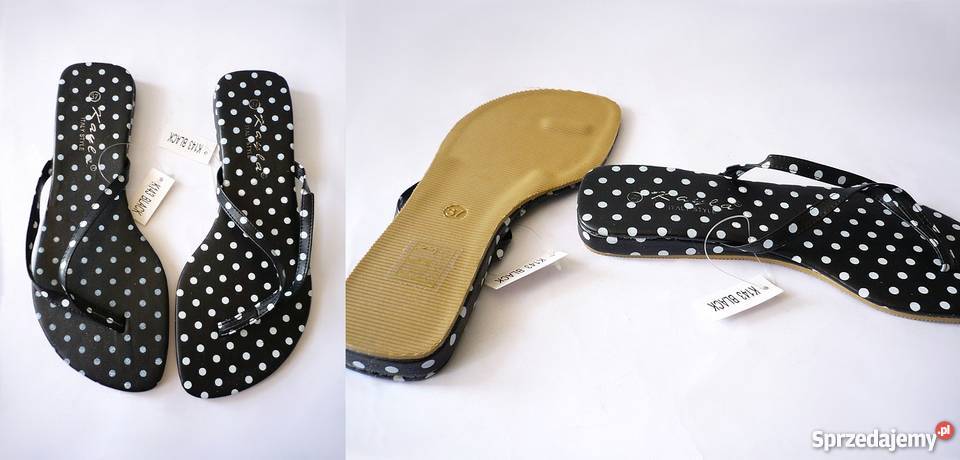 buty japonki klapki czarne w białe kropki kujawsko-pomorskie Toruń sprzedam