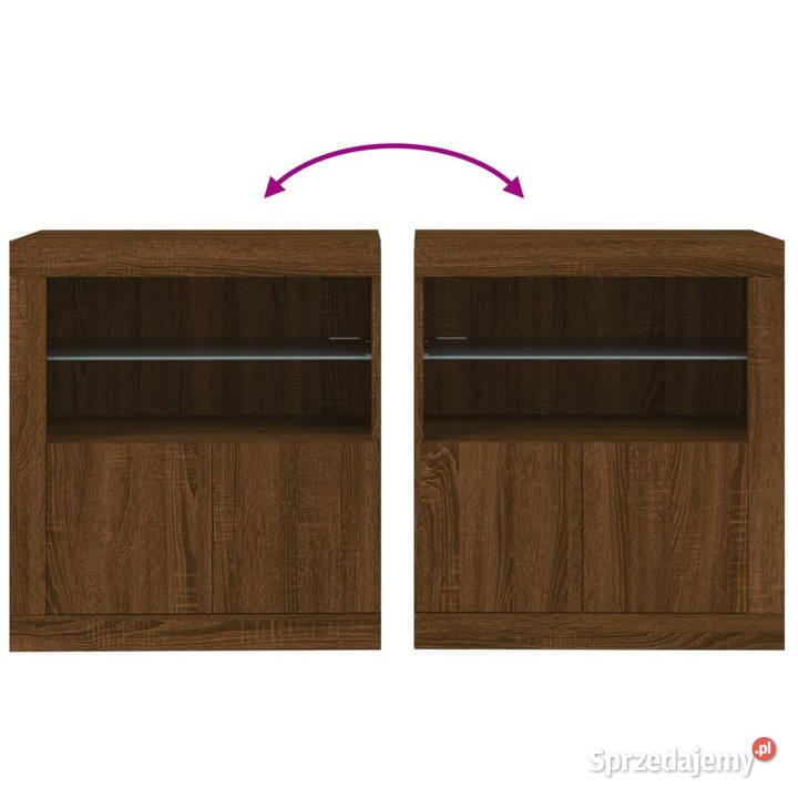 Szafka z oświetleniem LED brązowy dąb 605x37x67