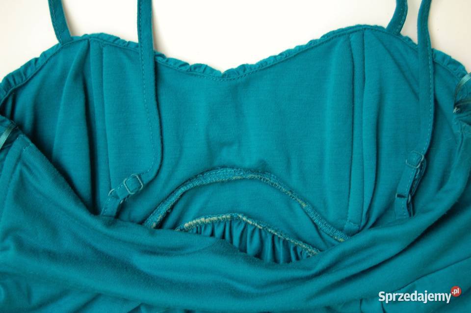 Sukienka letnia HM 36 S morska zieleń wiskoza Długość Midi Lublin