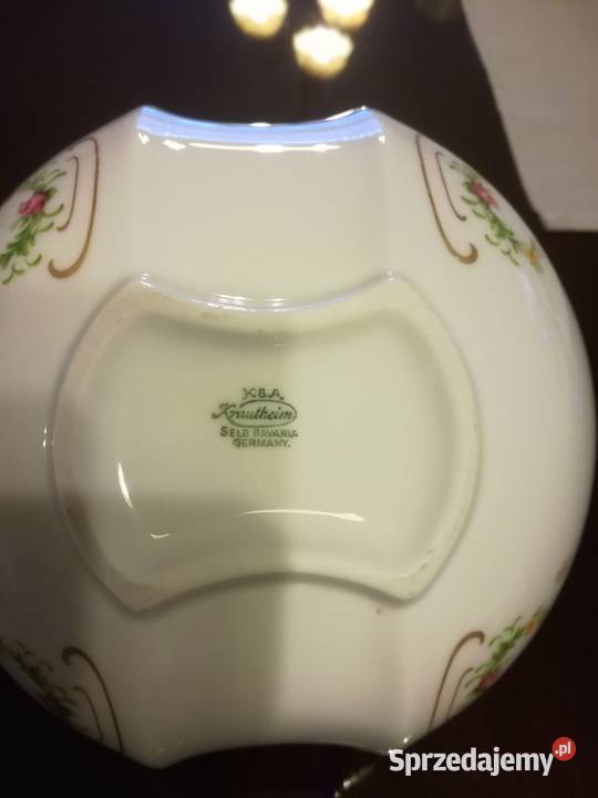 Porcelana Krautheim Rzadki wazon kugel biały Jastrzębie-Zdrój
