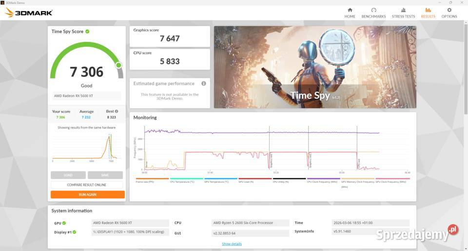 Komputer Gamingowy Ryzen 5 2600 RX 5600 XT 6GB