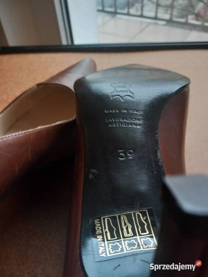 Buty włoskie szpilki Luciano Barachini skóra Łódź