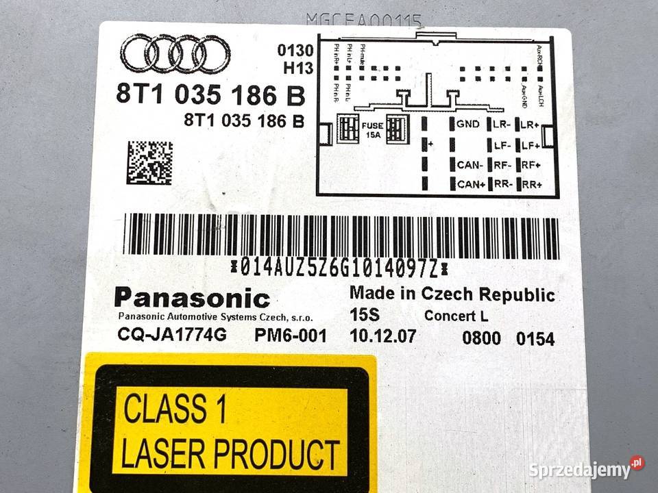RADIO AUDI A4 B8 8T1035186B 0715 ODTWARZACZ