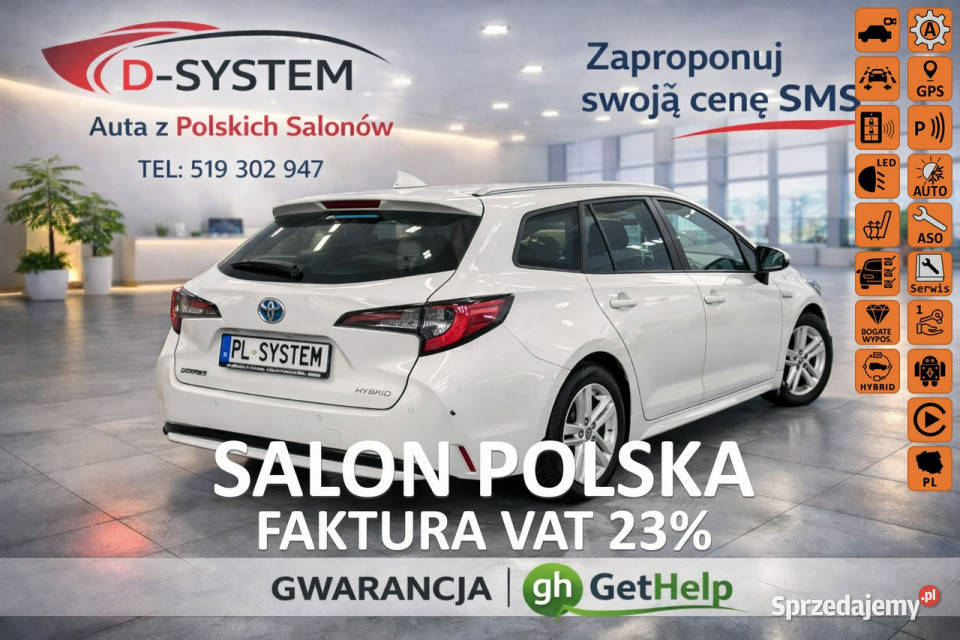 Toyota Corolla 2122 Salon Polska 18 HYBRID 1wł z gniazdo AUX Samochody osobowe podlaskie Białystok