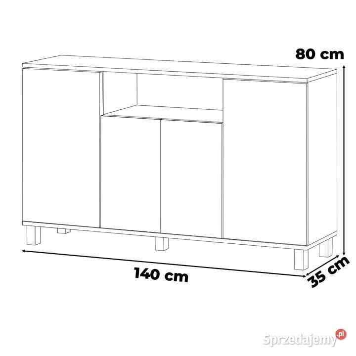 Komoda Szara 140 Bruno Nowoczesna Szeroka Szafka Elbląg