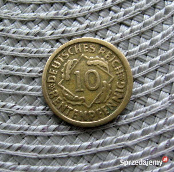 Niemcy Weimar 10 Rentenpfennig 1924r F Kalisz