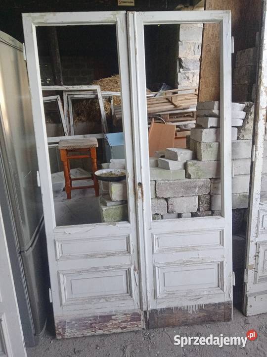 Drzwi balkonowe kamienicy dwuskrzydłowe Czernikówko sprzedam