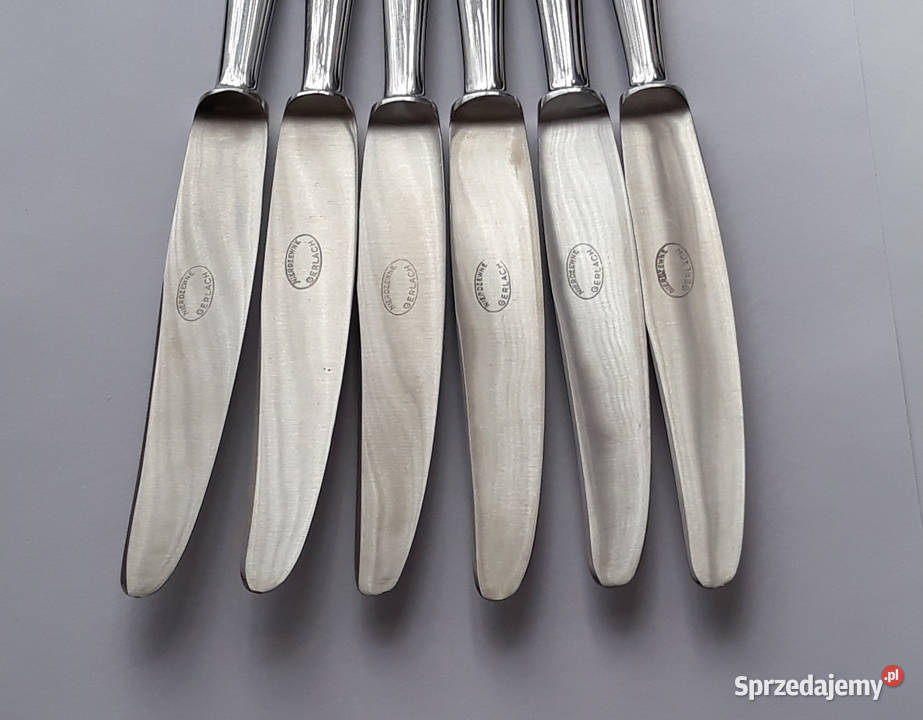 Noże obiadowe 1 KROPLA WODY Gerlach sztućce PRL Dąbrowa Górnicza