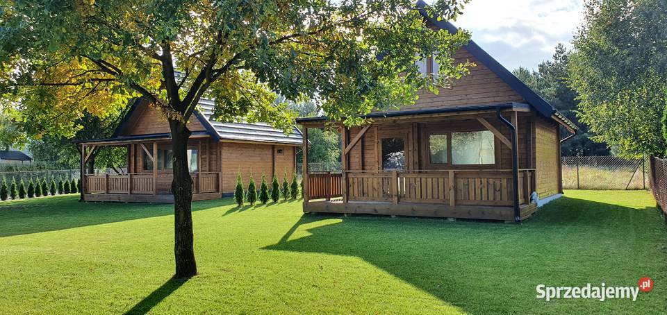 Domki domek z bala plaży jezioro Głuszyńskie