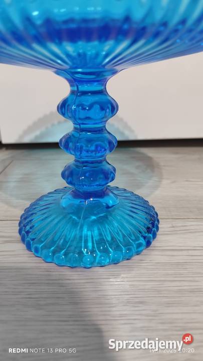 Szkło Kolorowe Patera Perełki HZG Ząbkowice Antyki, Sztuka, Kolekcje Wiązów