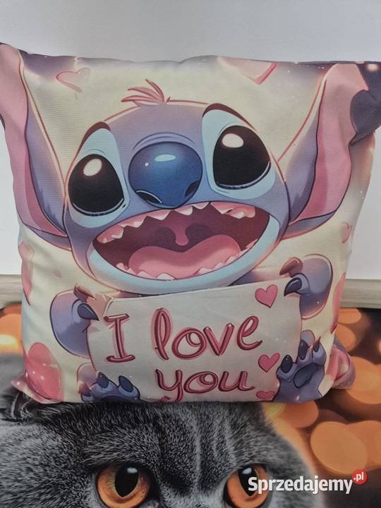 Nowy komplet poduszka z poszewką Stitch I love Wrocław