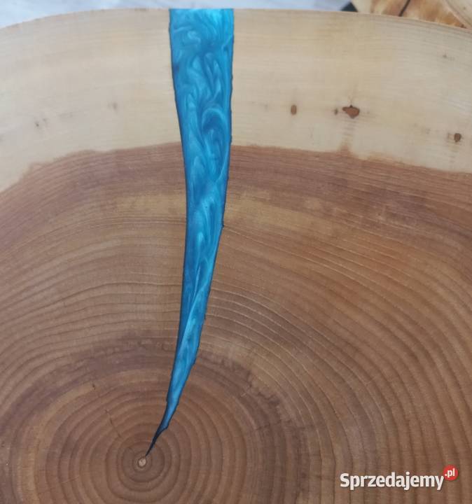Stoliki kawowe z niebieską żywicą epoksydową