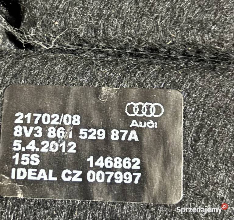 Audi A3 Sportback 8Va8VF dywanik bagażnika Zduny