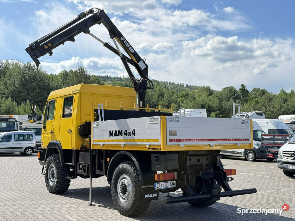 MAN LE 180C 4x4 DOKA 46180 Skrzyniowy HDS Hiab Widełki